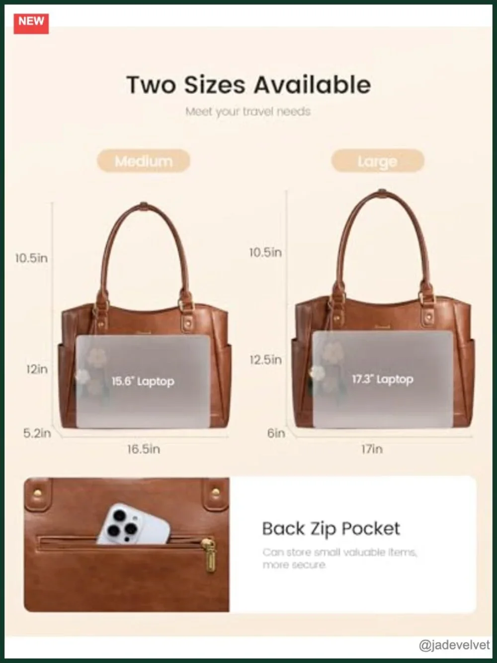 Vintage Laptop Tote Bag with Flower Pendant, Faux Leather Work Bag for Women